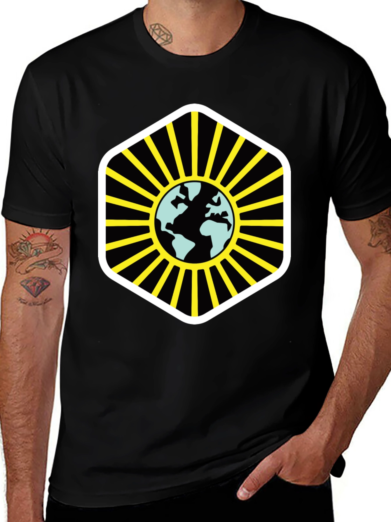 Globe Graphic Black T-Shirt