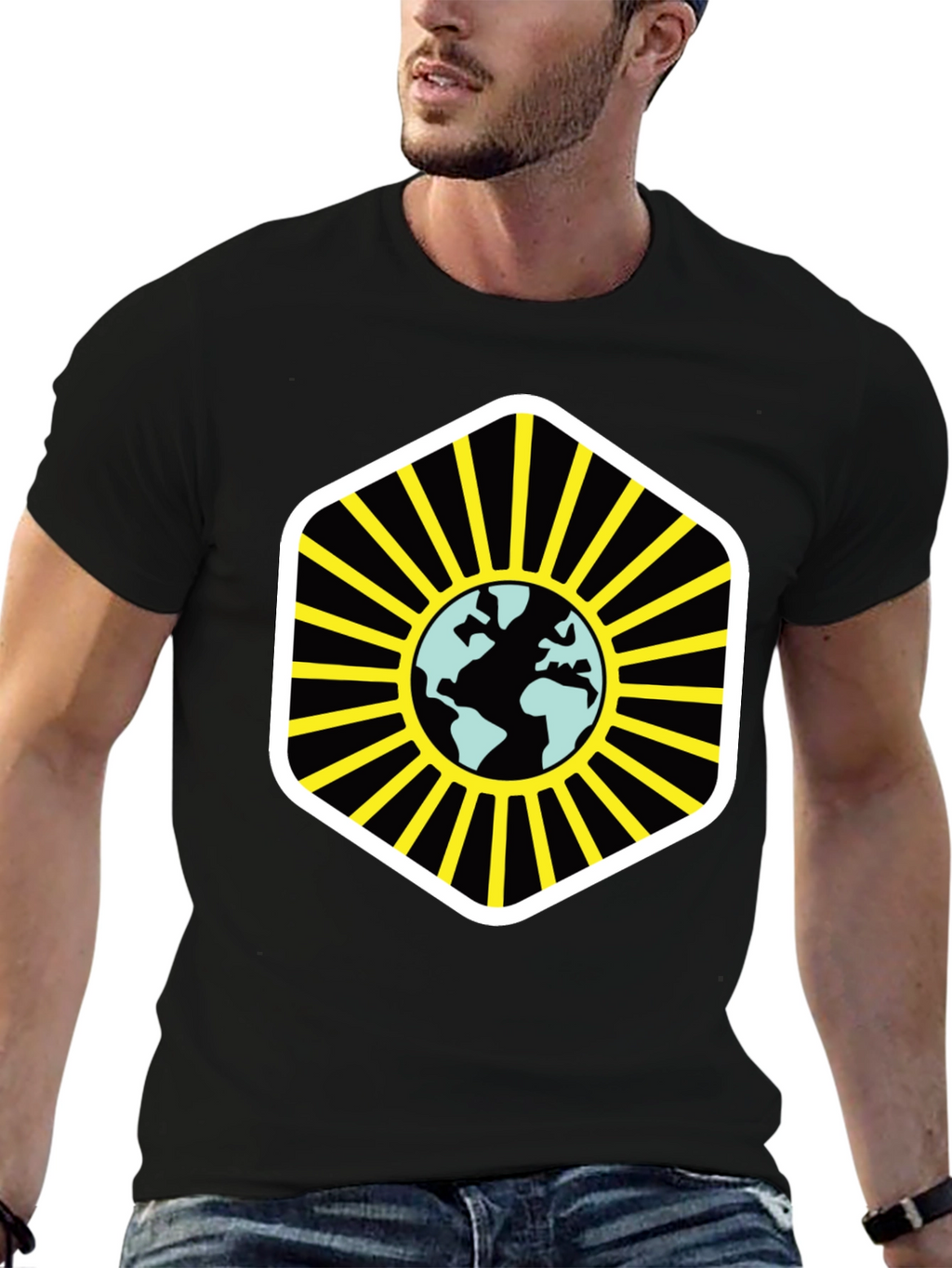 Globe Graphic Black T-Shirt