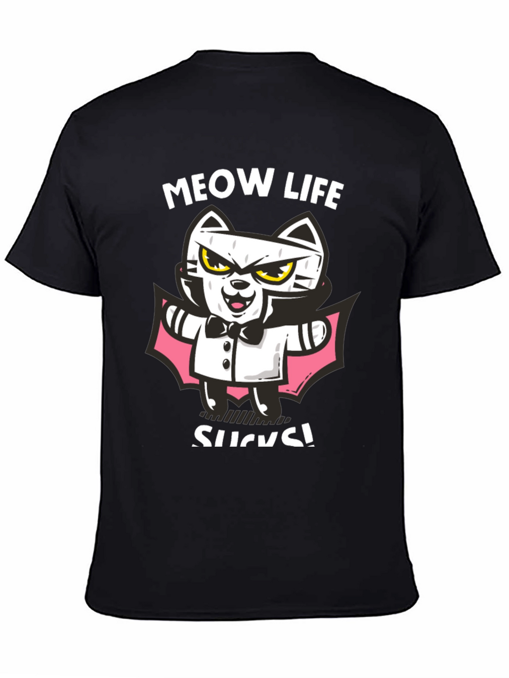 Meow Life Sucks Cat Vampire Graphic Tee