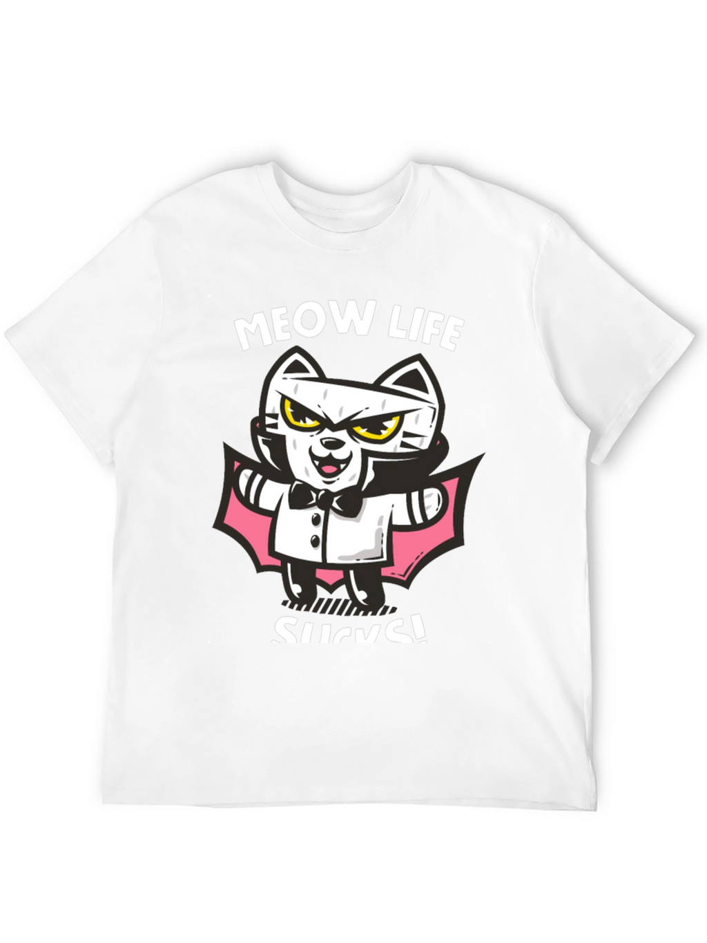 Meow Life Sucks Cat Vampire Graphic Tee
