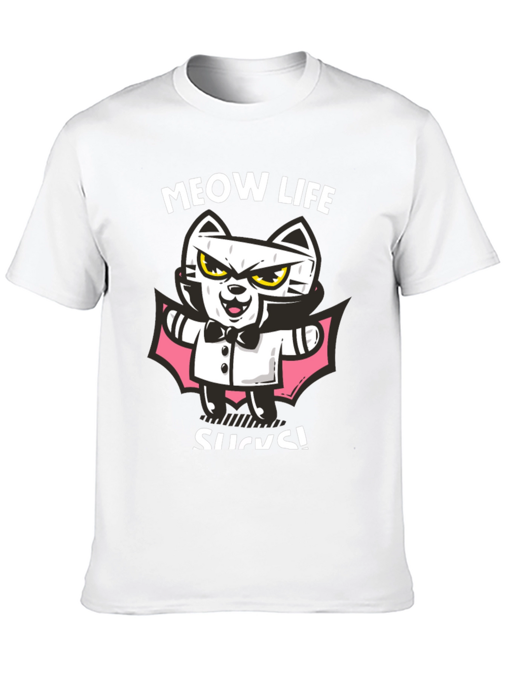 Meow Life Sucks Cat Vampire Graphic Tee