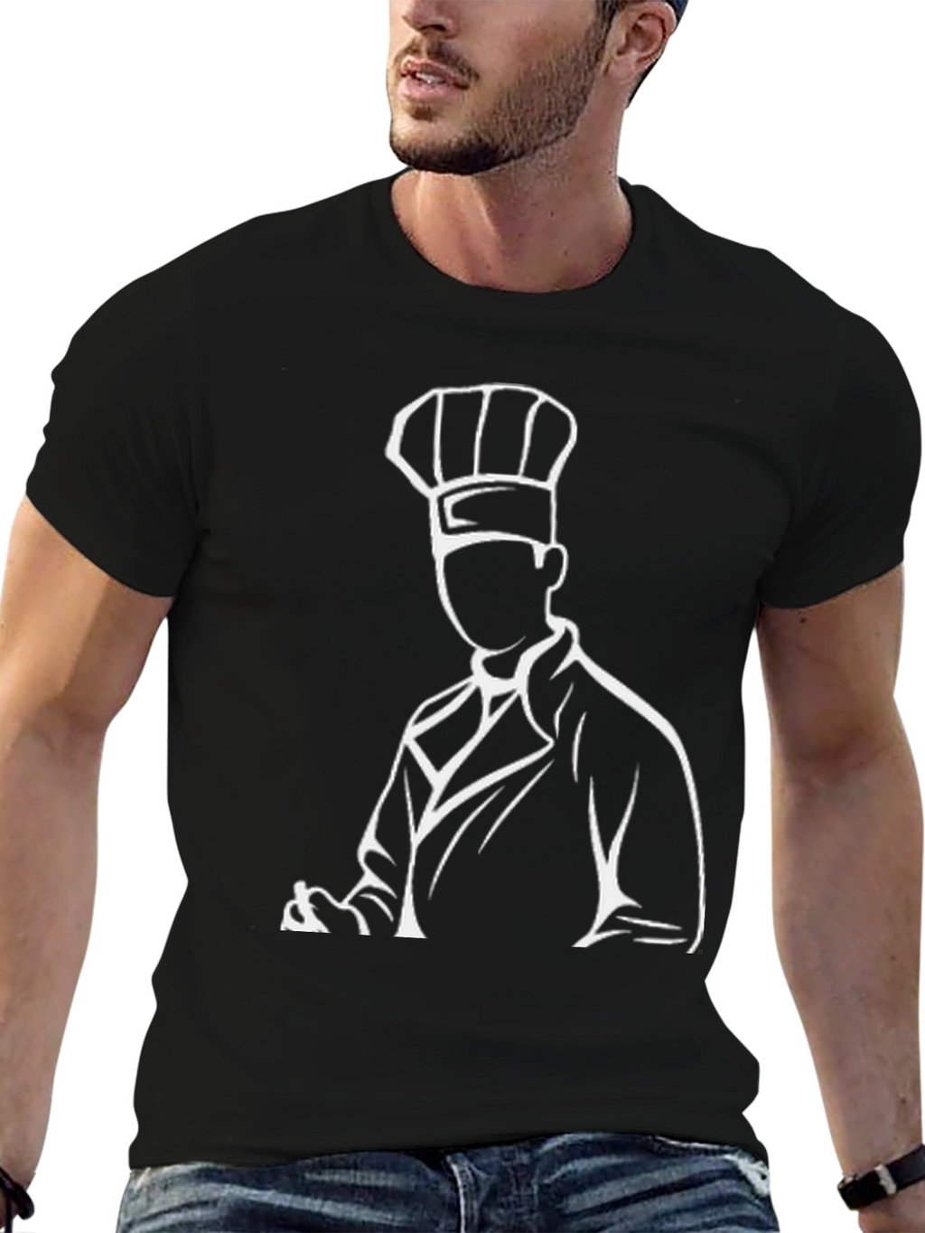 Chef Graphic T-Shirt - Black Cotton Blend