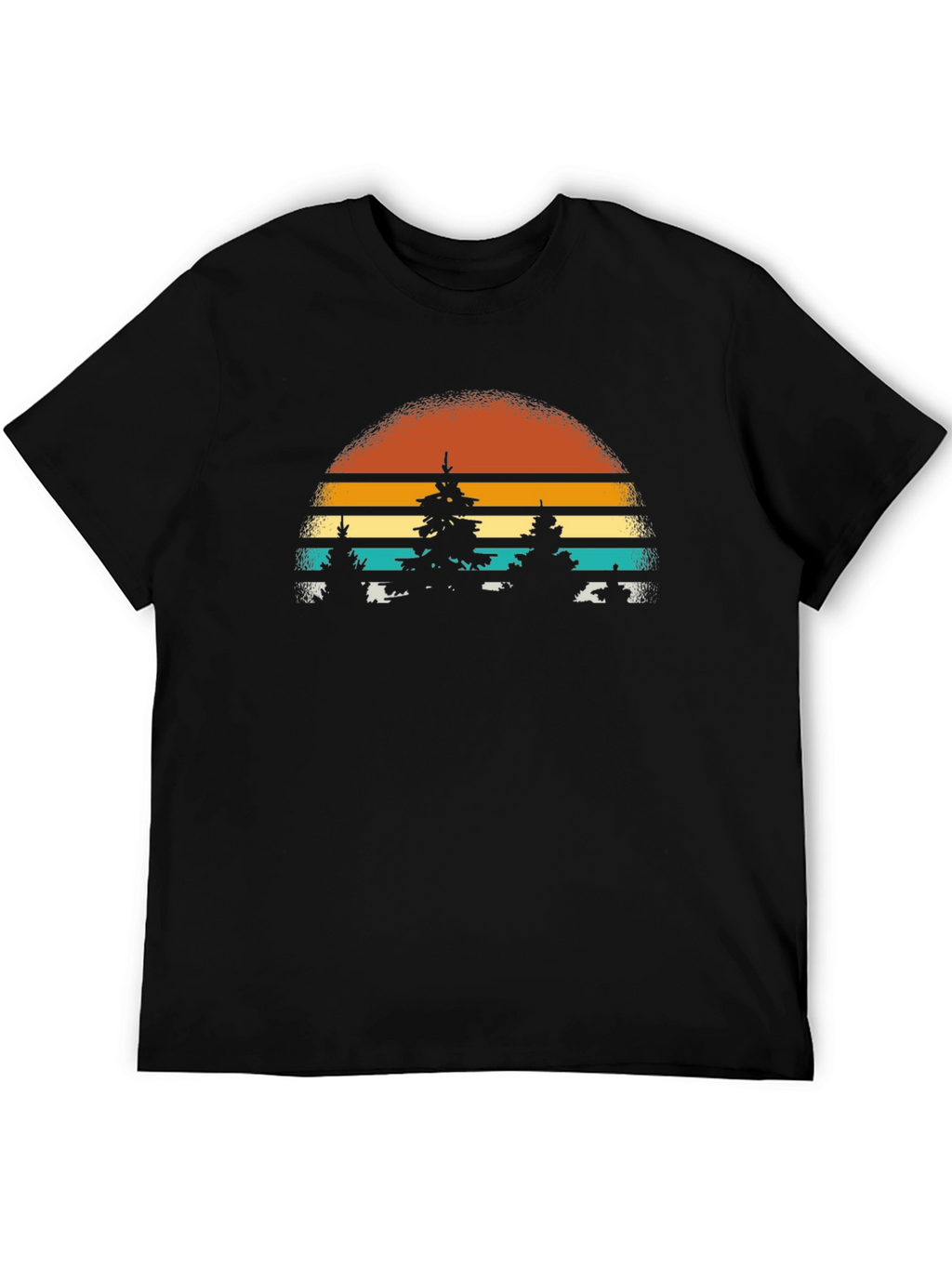 Retro Sunset Trees Graphic Tee - Nature Inspired T-Shirt