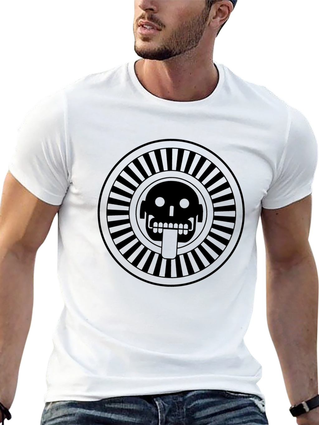 Aztec Skull Graphic Tee - Mens Black T-Shirt
