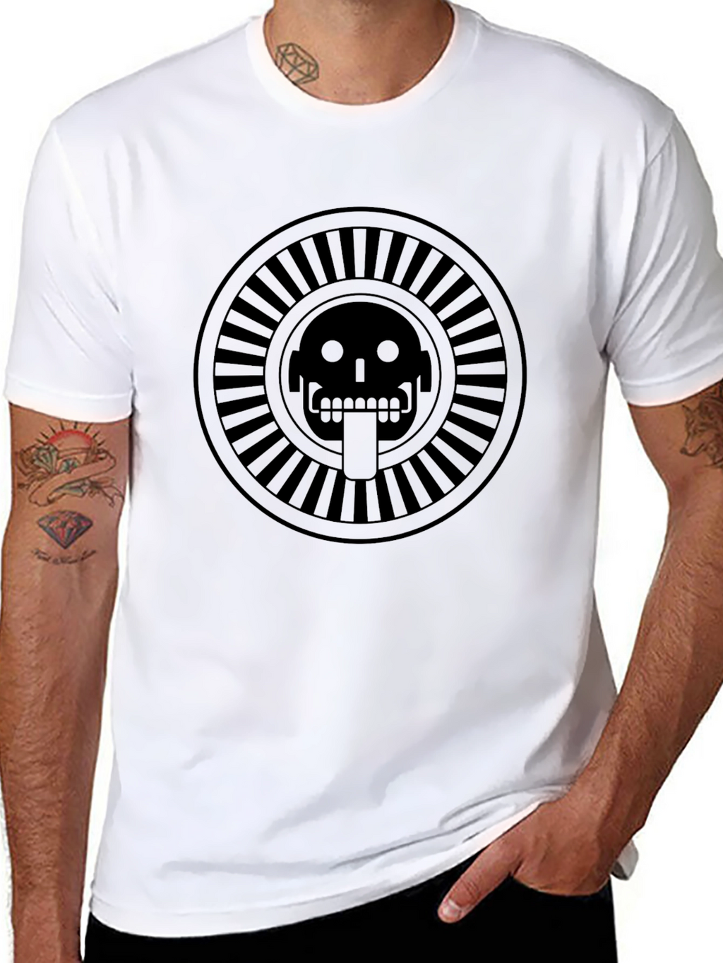 Aztec Skull Graphic Tee - Mens Black T-Shirt