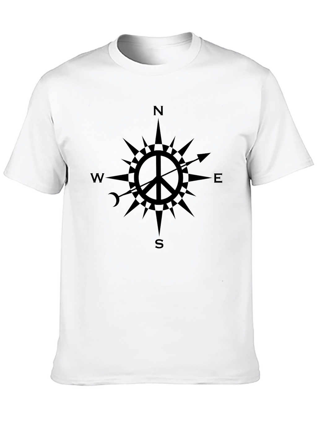 Peace Compass Graphic T-Shirt - Black