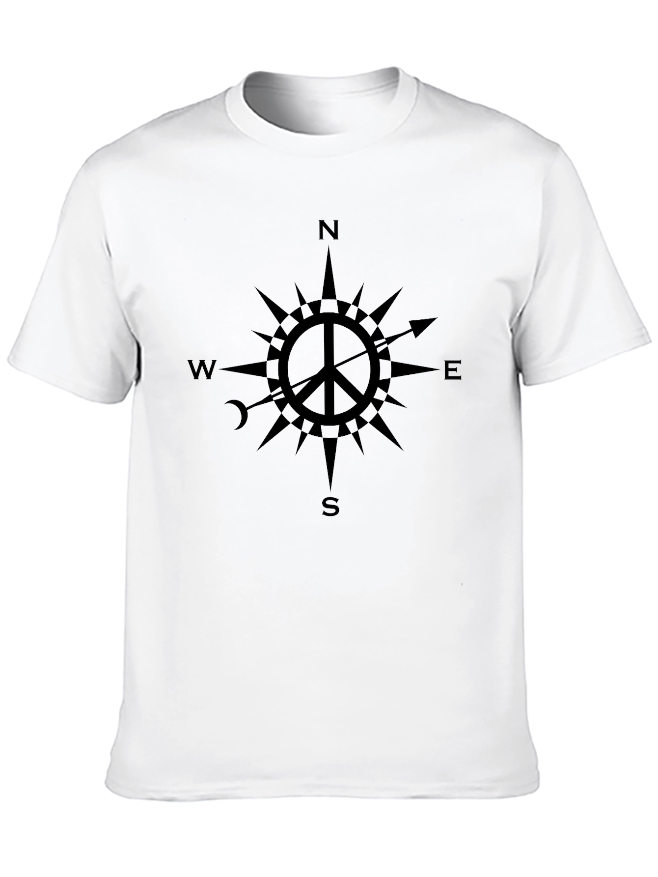 Peace Compass Graphic T-Shirt - Black
