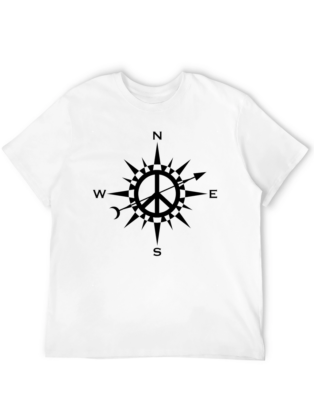 Peace Compass Graphic T-Shirt - Black
