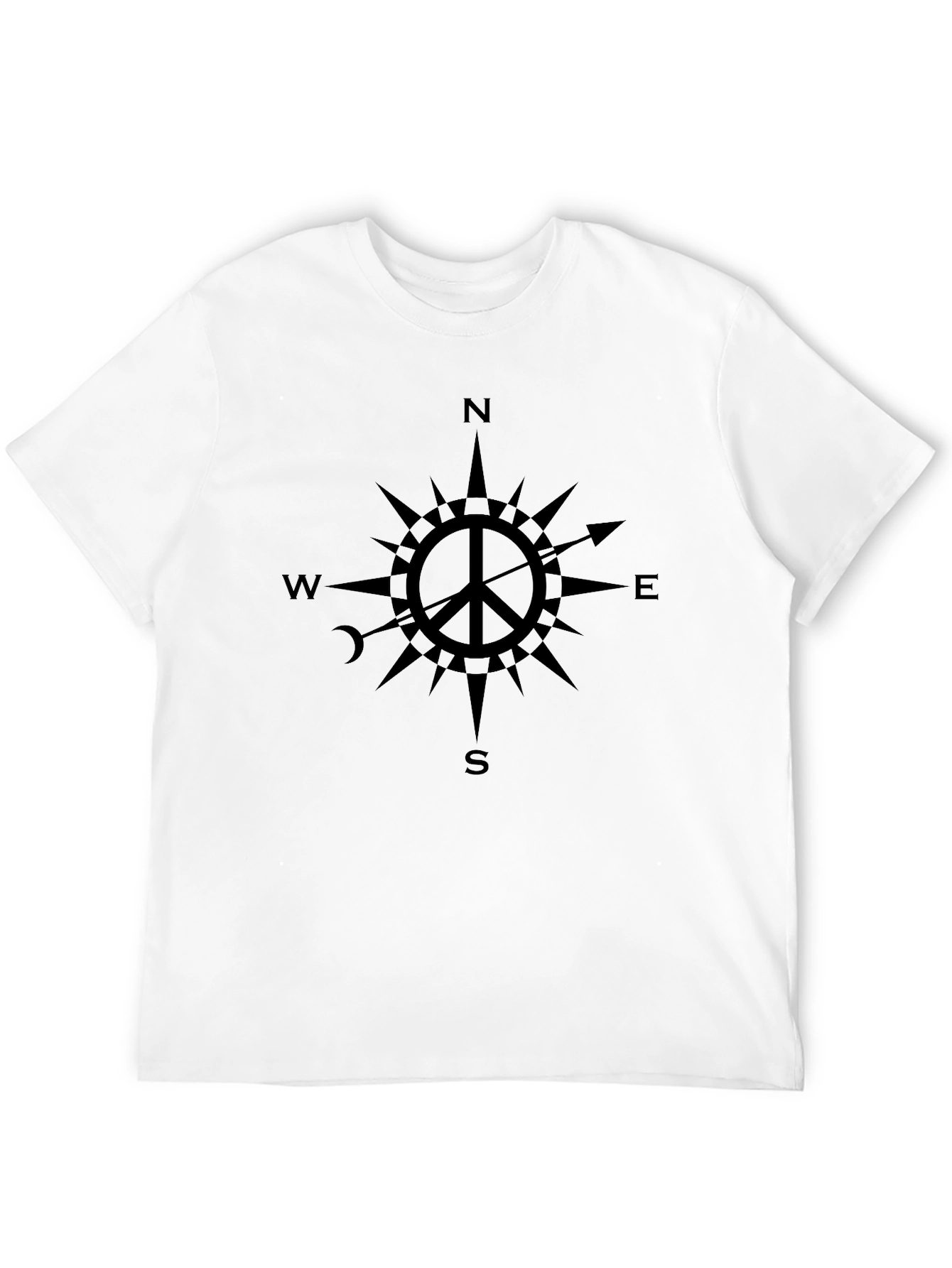 Peace Compass Graphic T-Shirt - Black