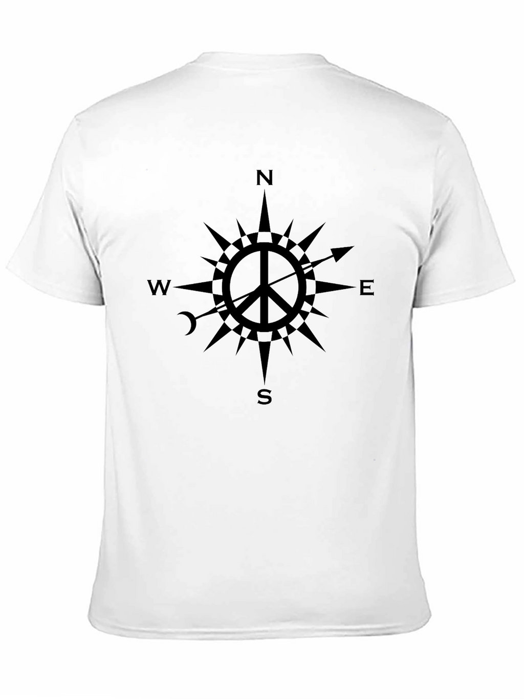 Peace Compass Graphic T-Shirt - Black