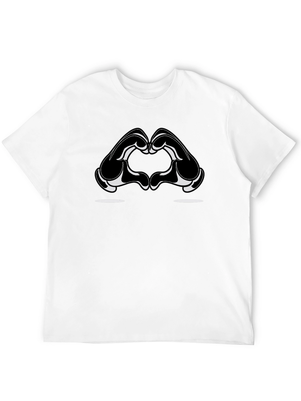 Heart Hands Graphic Tee - Stylish Black Cotton T-Shirt