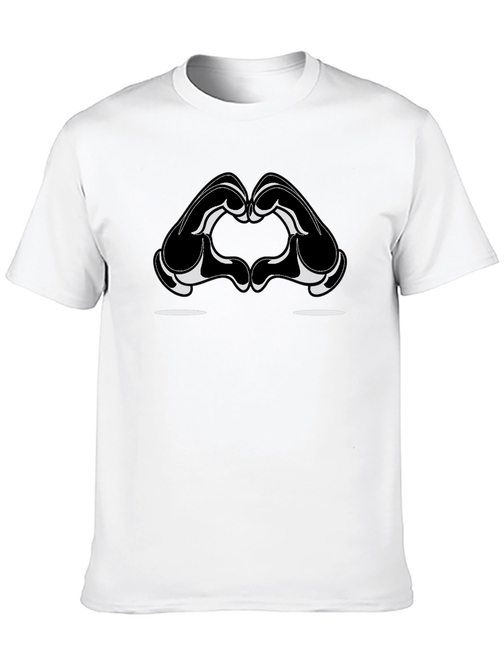 Heart Hands Graphic Tee - Stylish Black Cotton T-Shirt
