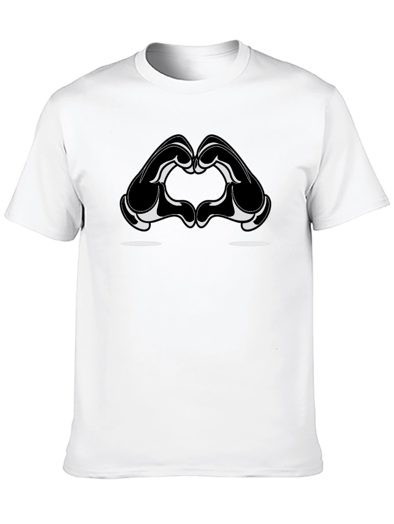 Heart Hands Graphic Tee - Stylish Black Cotton T-Shirt