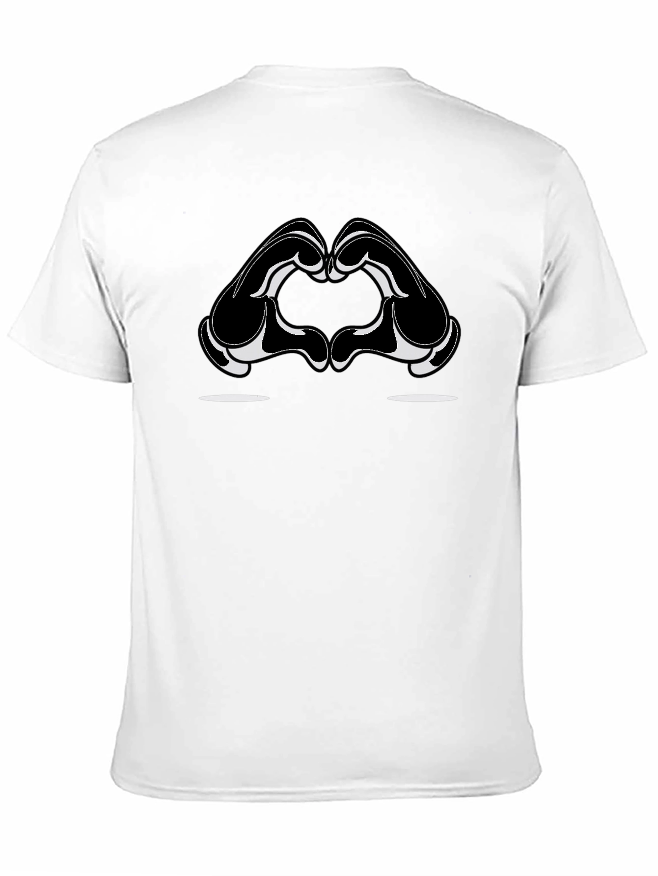 Heart Hands Graphic Tee - Stylish Black Cotton T-Shirt