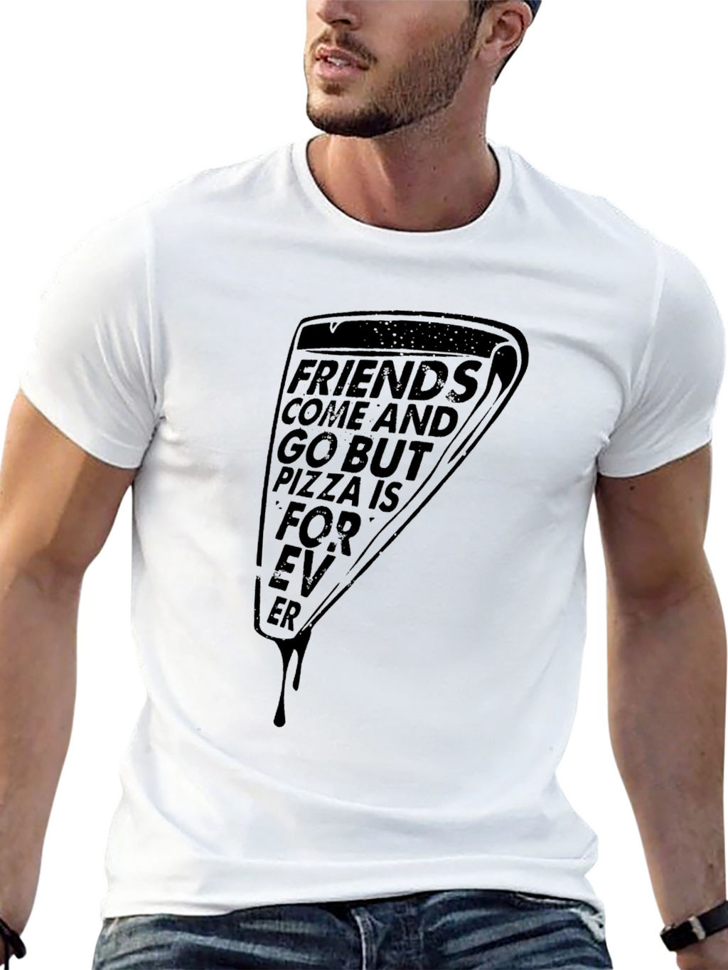Pizza Forever Graphic T-Shirt - Black