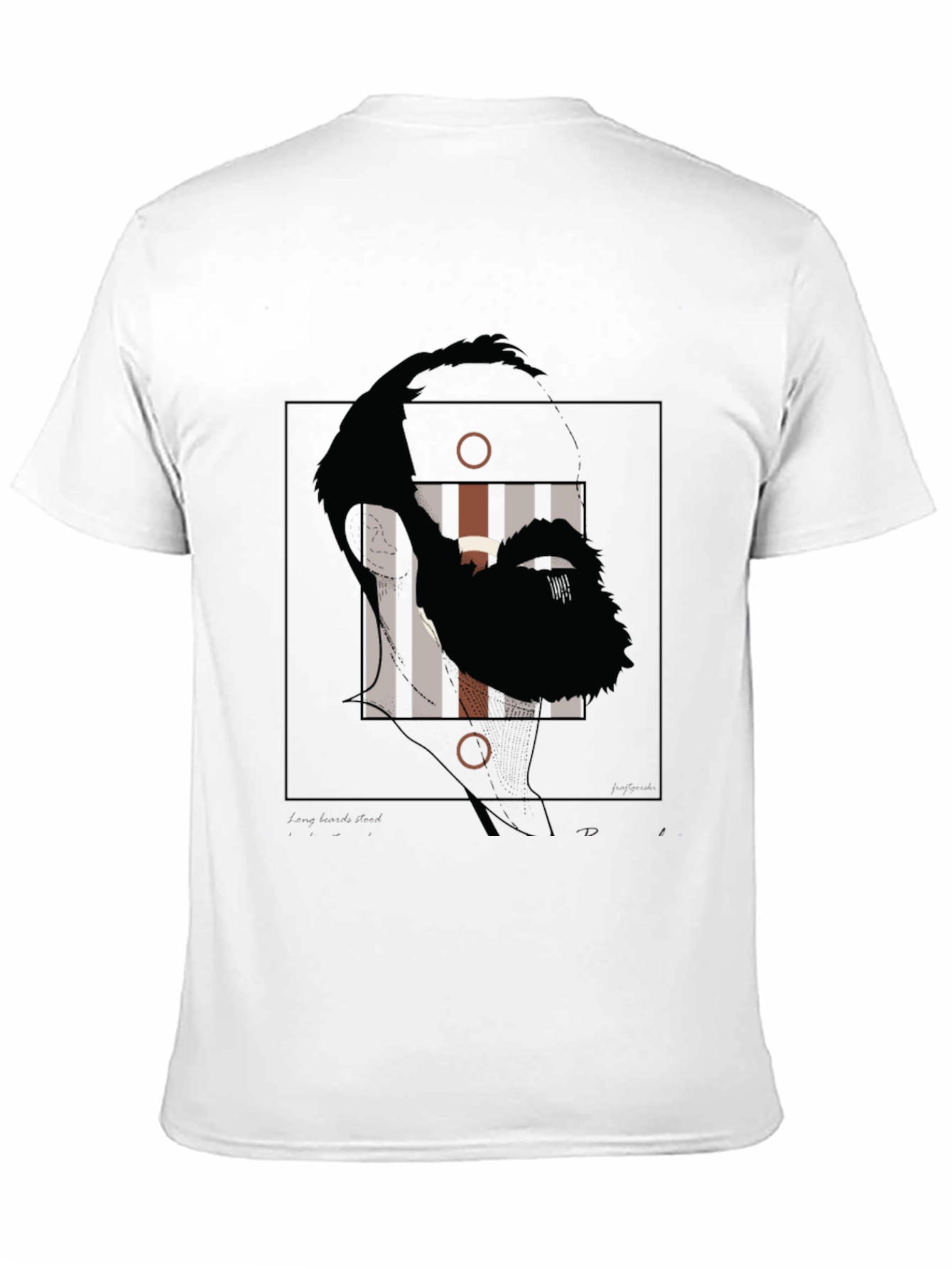 Abstract Face Graphic Print Black T-Shirt