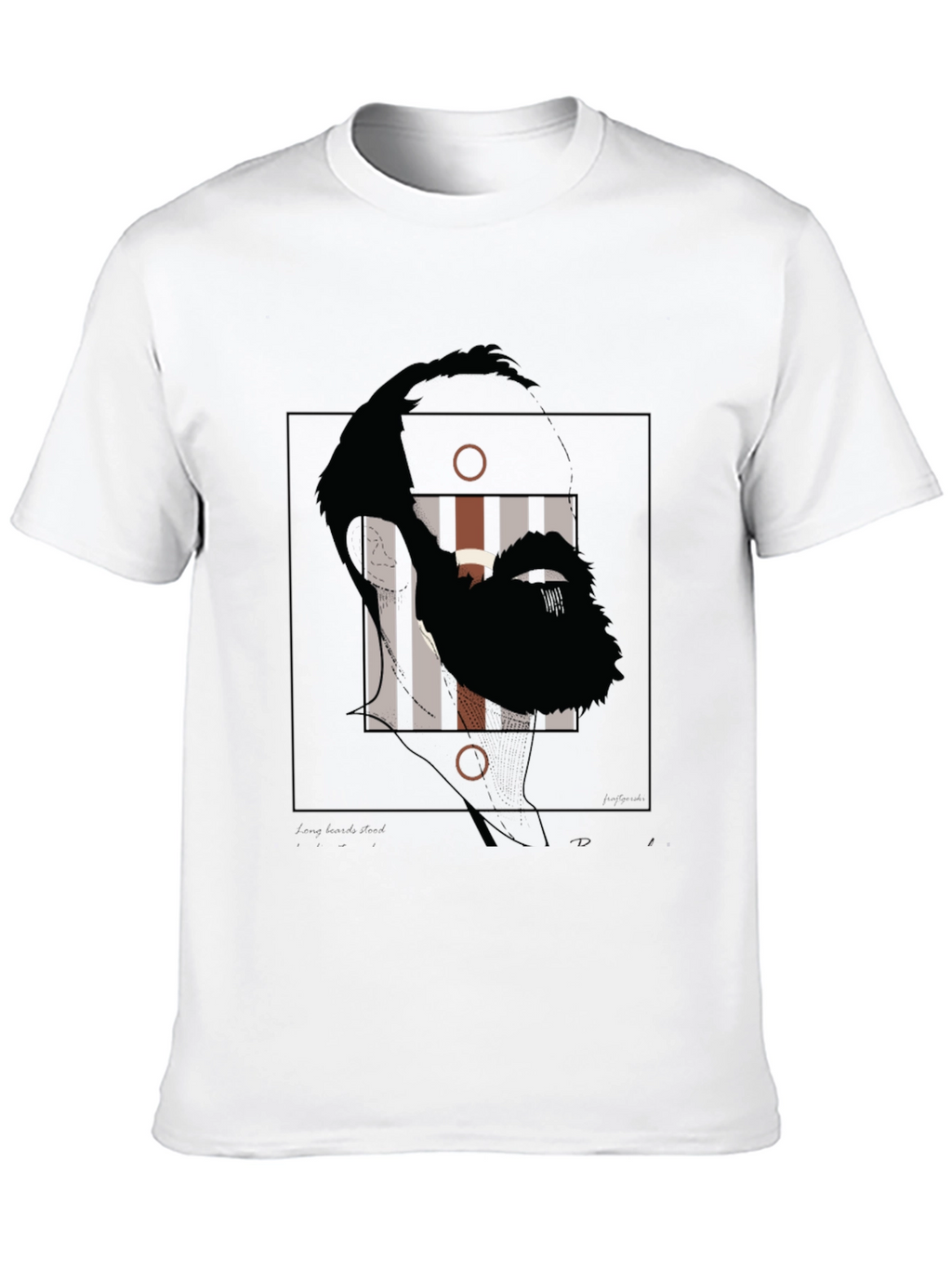 Abstract Face Graphic Print Black T-Shirt
