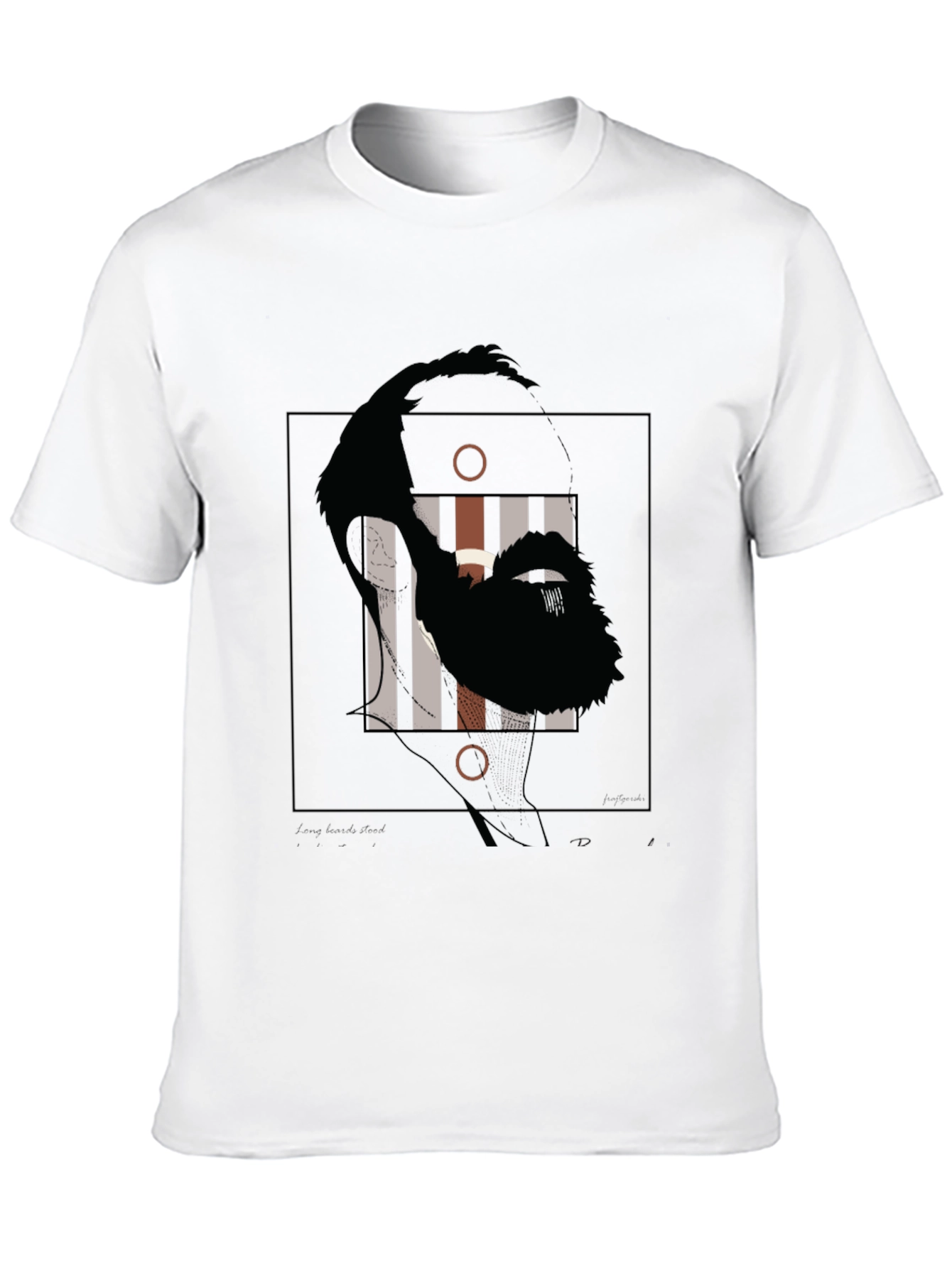 Abstract Face Graphic Print Black T-Shirt