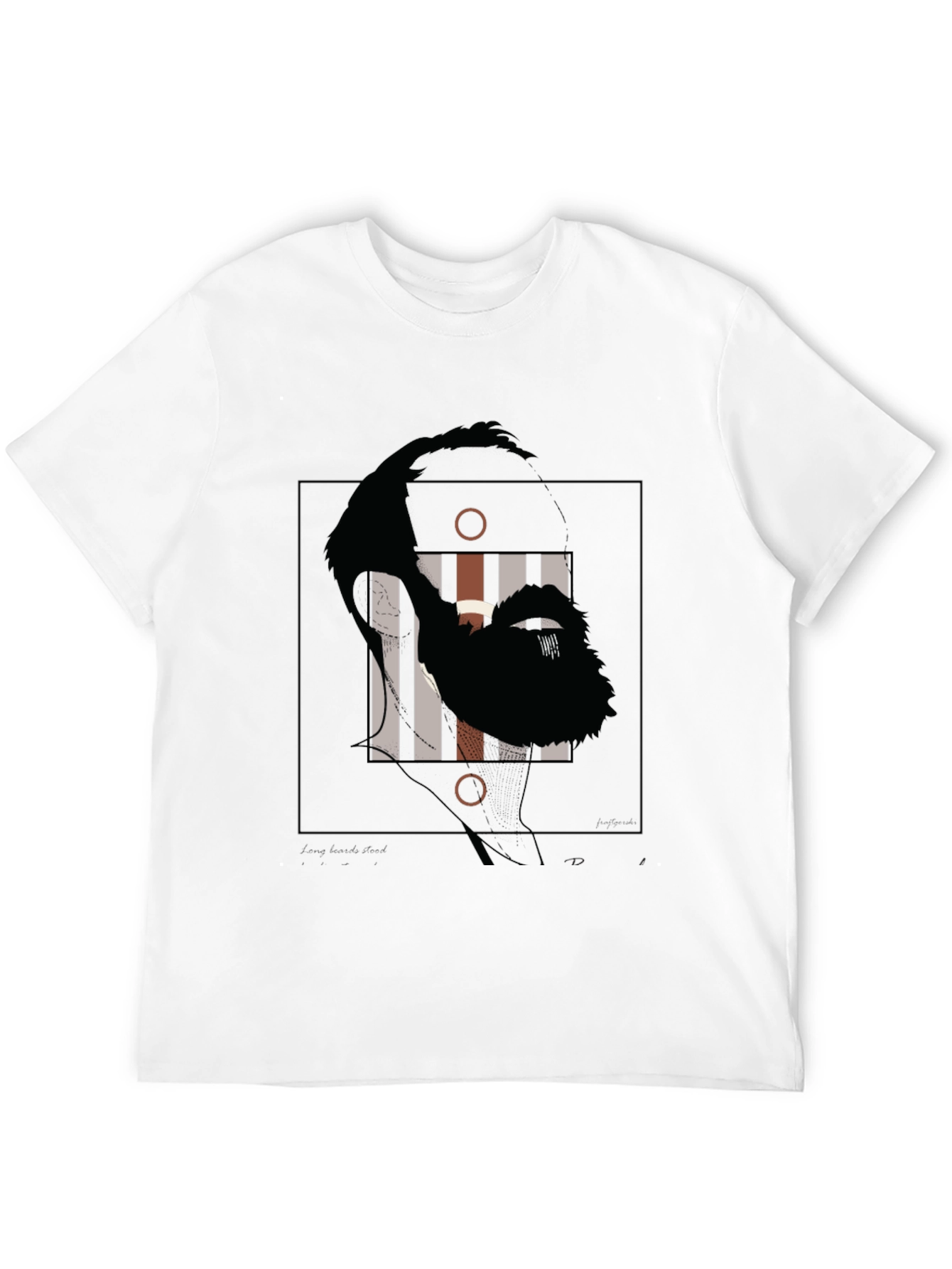 Abstract Face Graphic Print Black T-Shirt