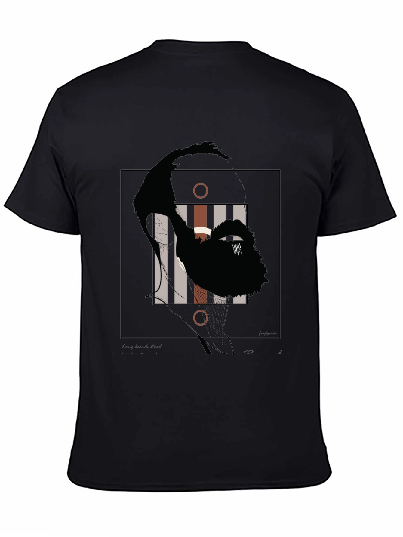 Abstract Face Graphic Print Black T-Shirt