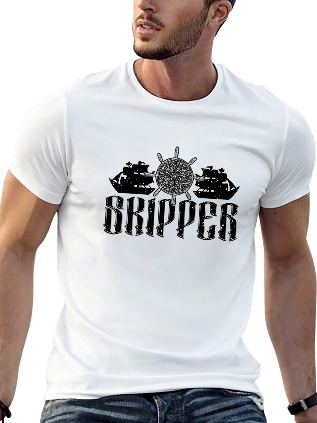 Skipper Graphic Tee - Nautical Style