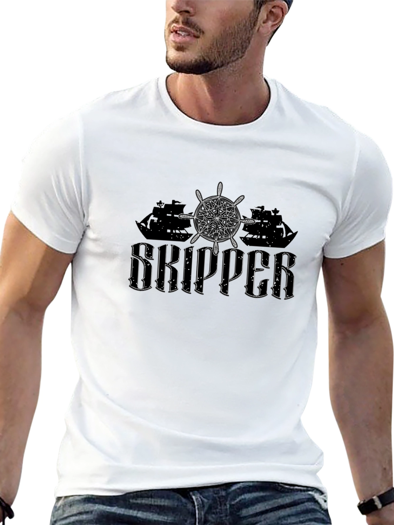 Skipper Graphic Tee - Nautical Style