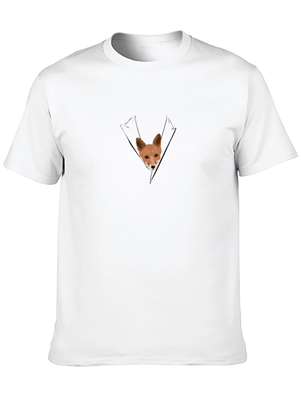 Fox in Pocket Graphic T-Shirt - Black