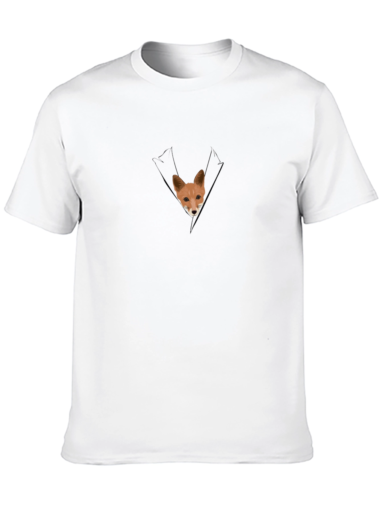 Fox in Pocket Graphic T-Shirt - Black