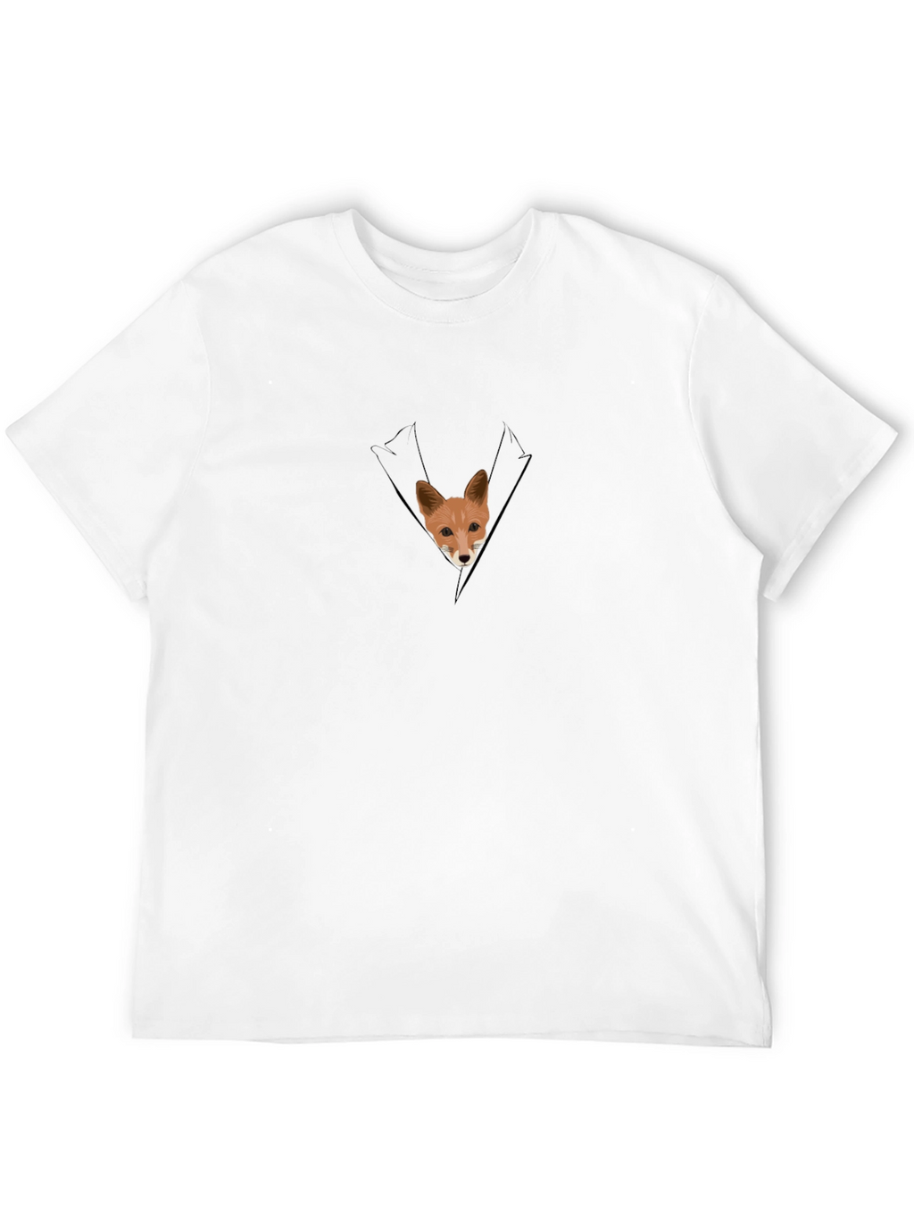 Fox in Pocket Graphic T-Shirt - Black