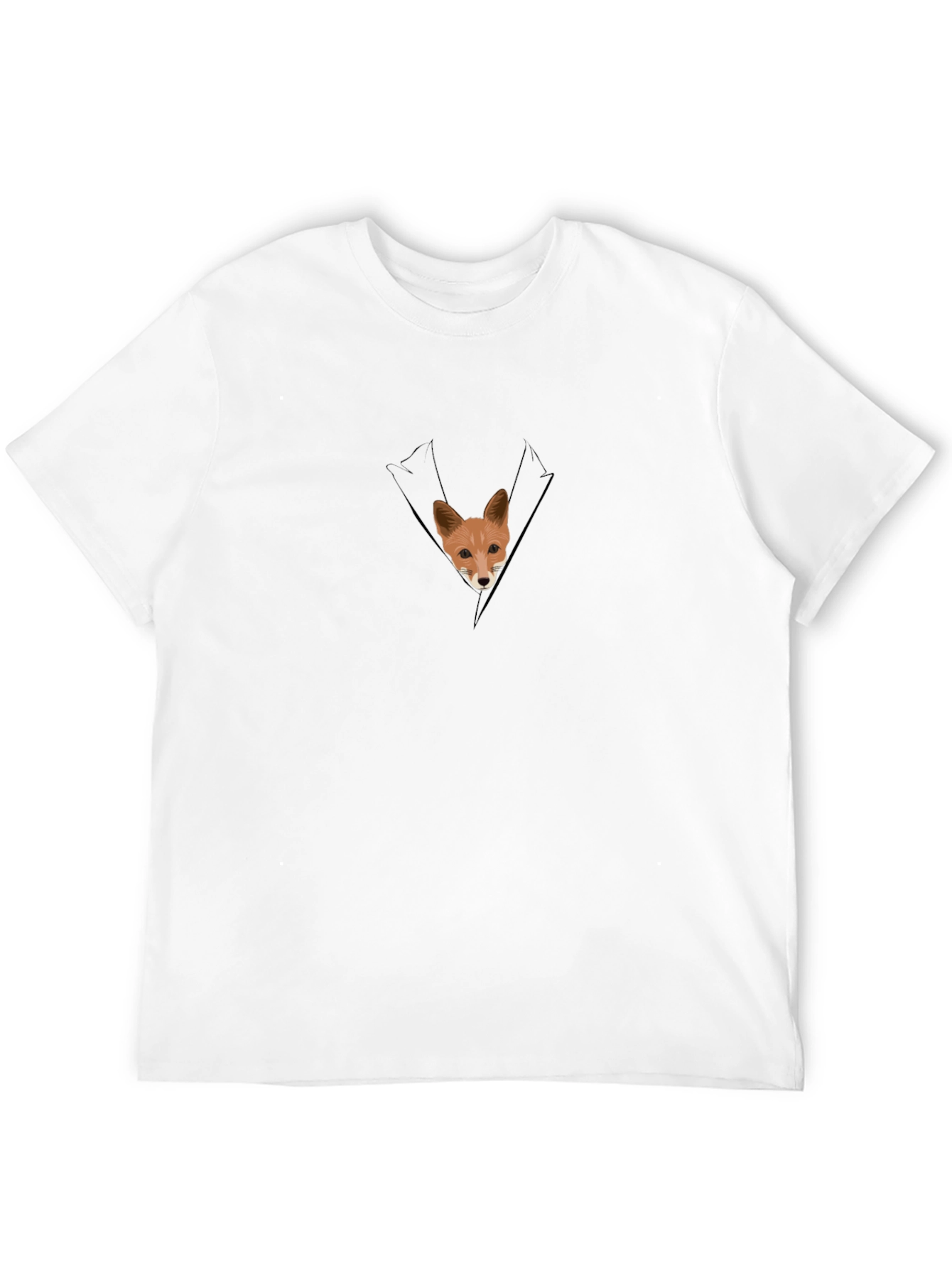 Fox in Pocket Graphic T-Shirt - Black