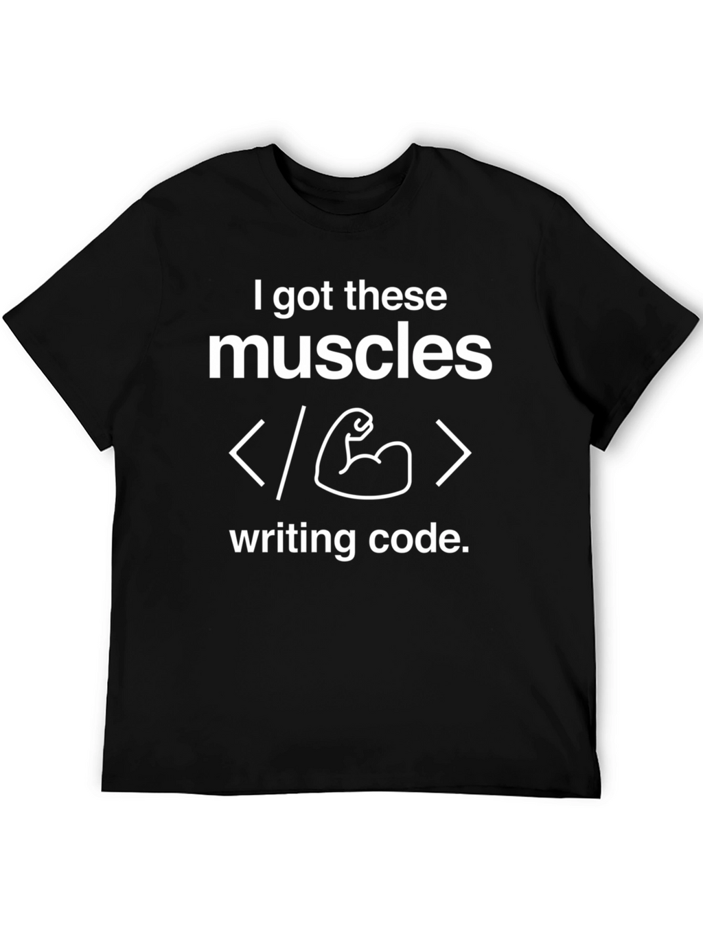 Coder Muscles Graphic T-Shirt - Black