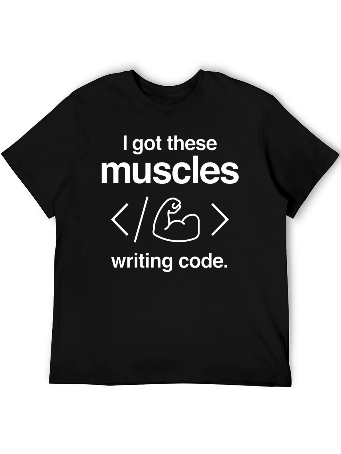 Coder Muscles Graphic T-Shirt - Black