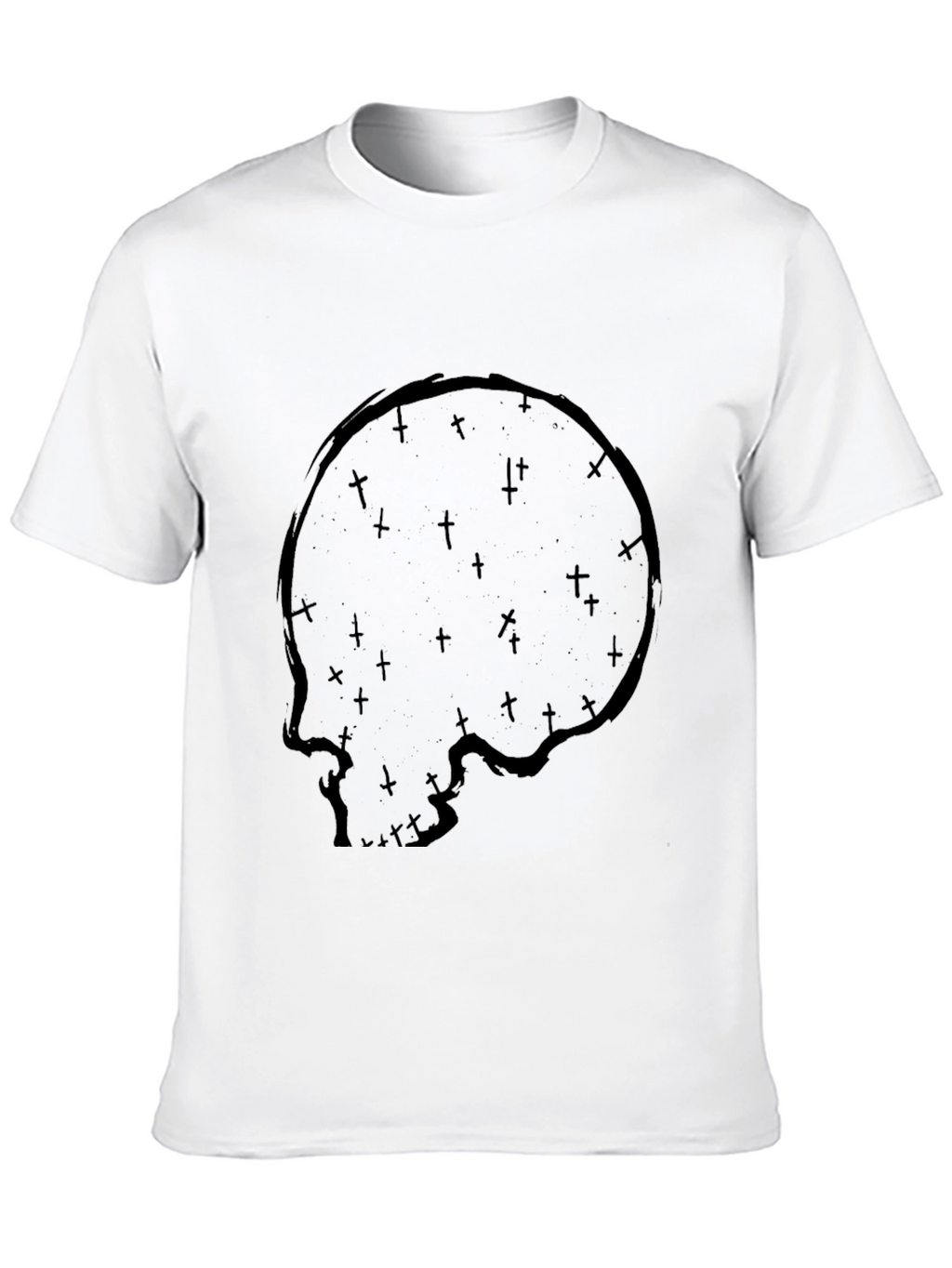 Skull & Crosses Graphic Print Black T-Shirt