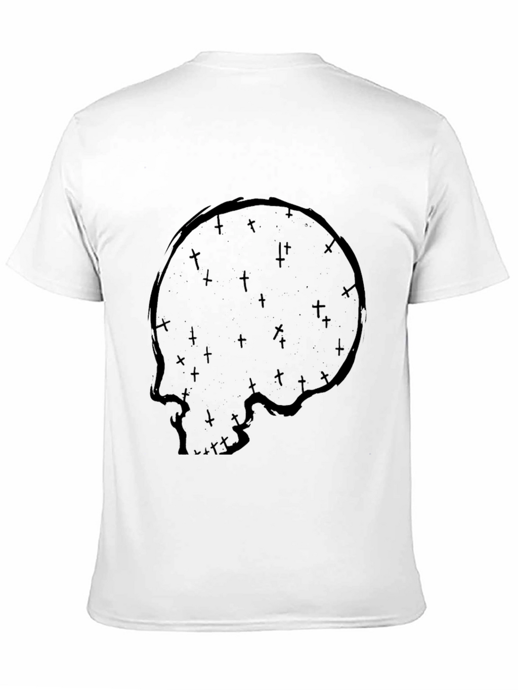 Skull & Crosses Graphic Print Black T-Shirt