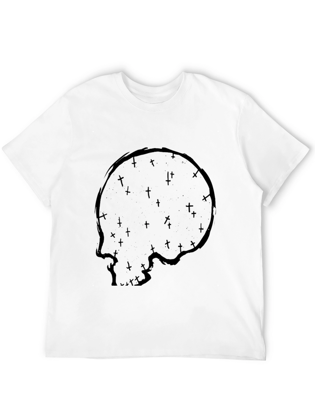Skull & Crosses Graphic Print Black T-Shirt
