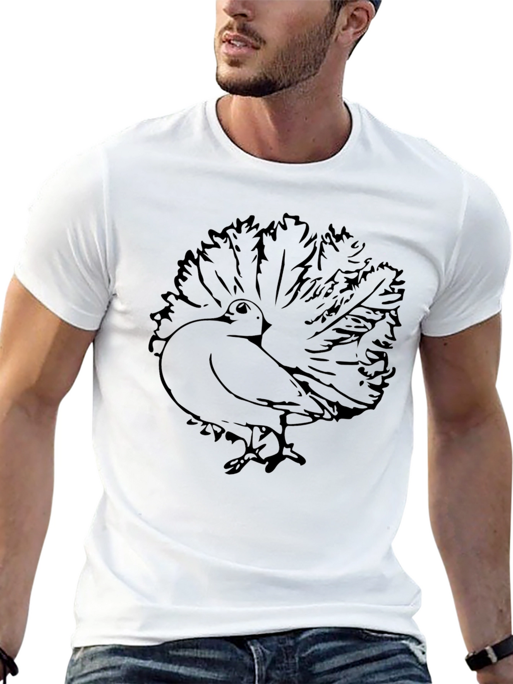 Fantail Pigeon Graphic Tee - Bird Lovers T-Shirt