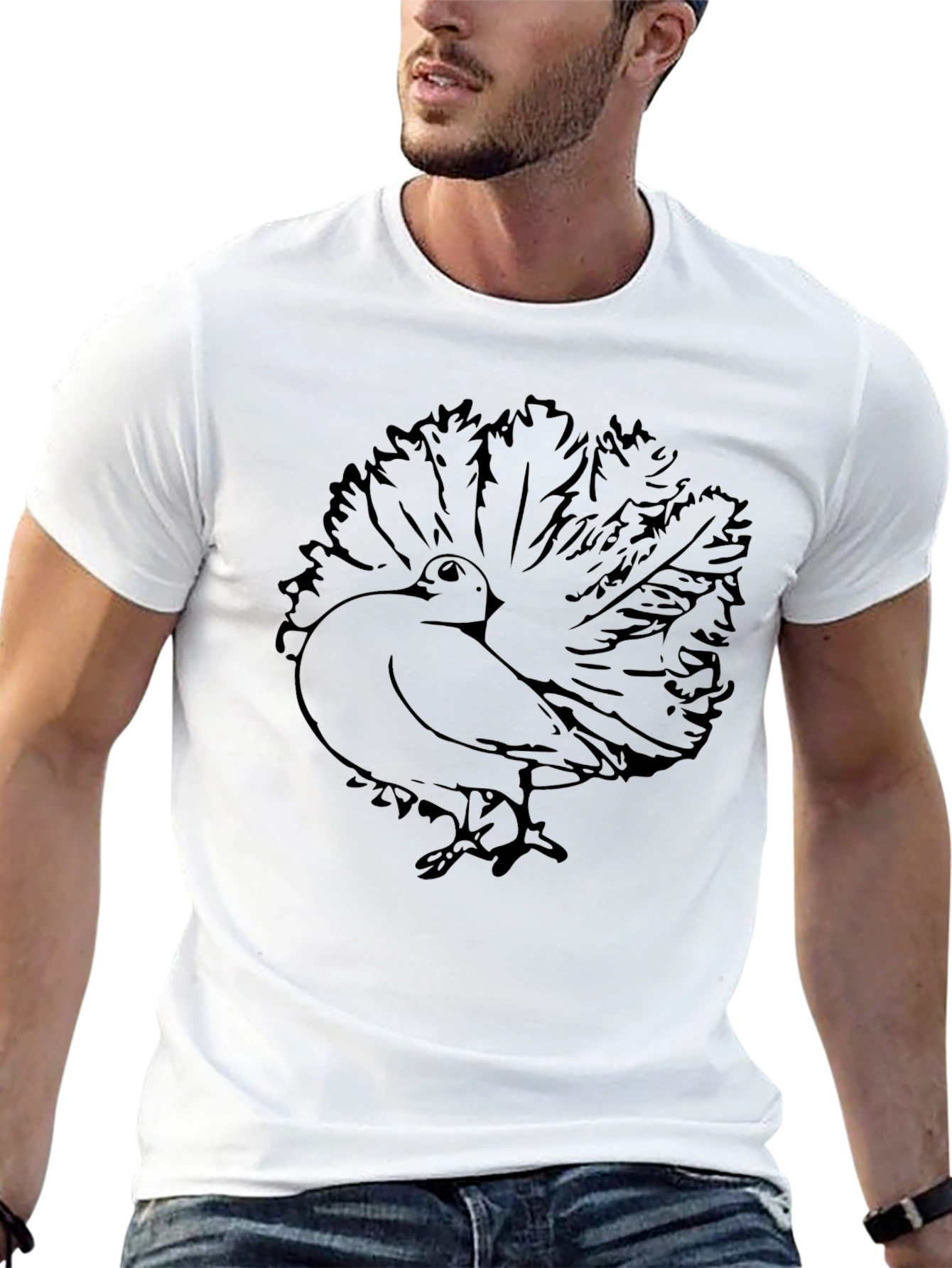 Fantail Pigeon Graphic Tee - Bird Lovers T-Shirt