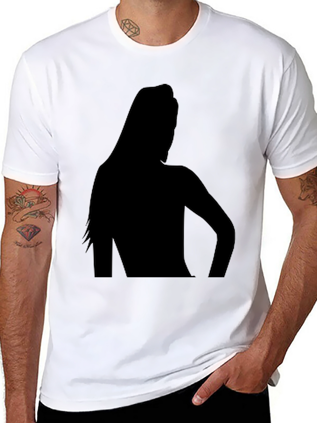 Silhouette Graphic Tee - Black Cotton T-Shirt