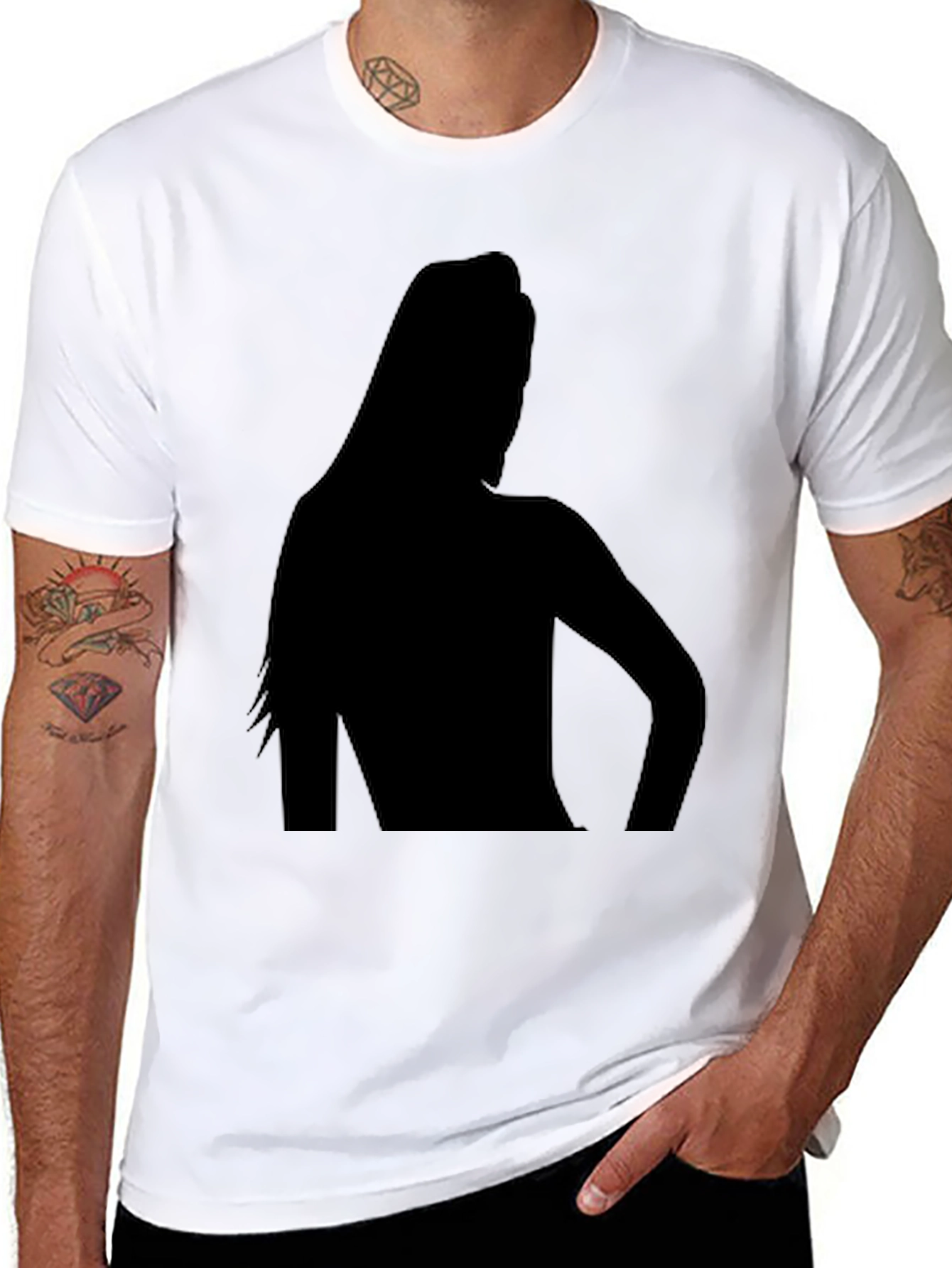 Silhouette Graphic Tee - Black Cotton T-Shirt