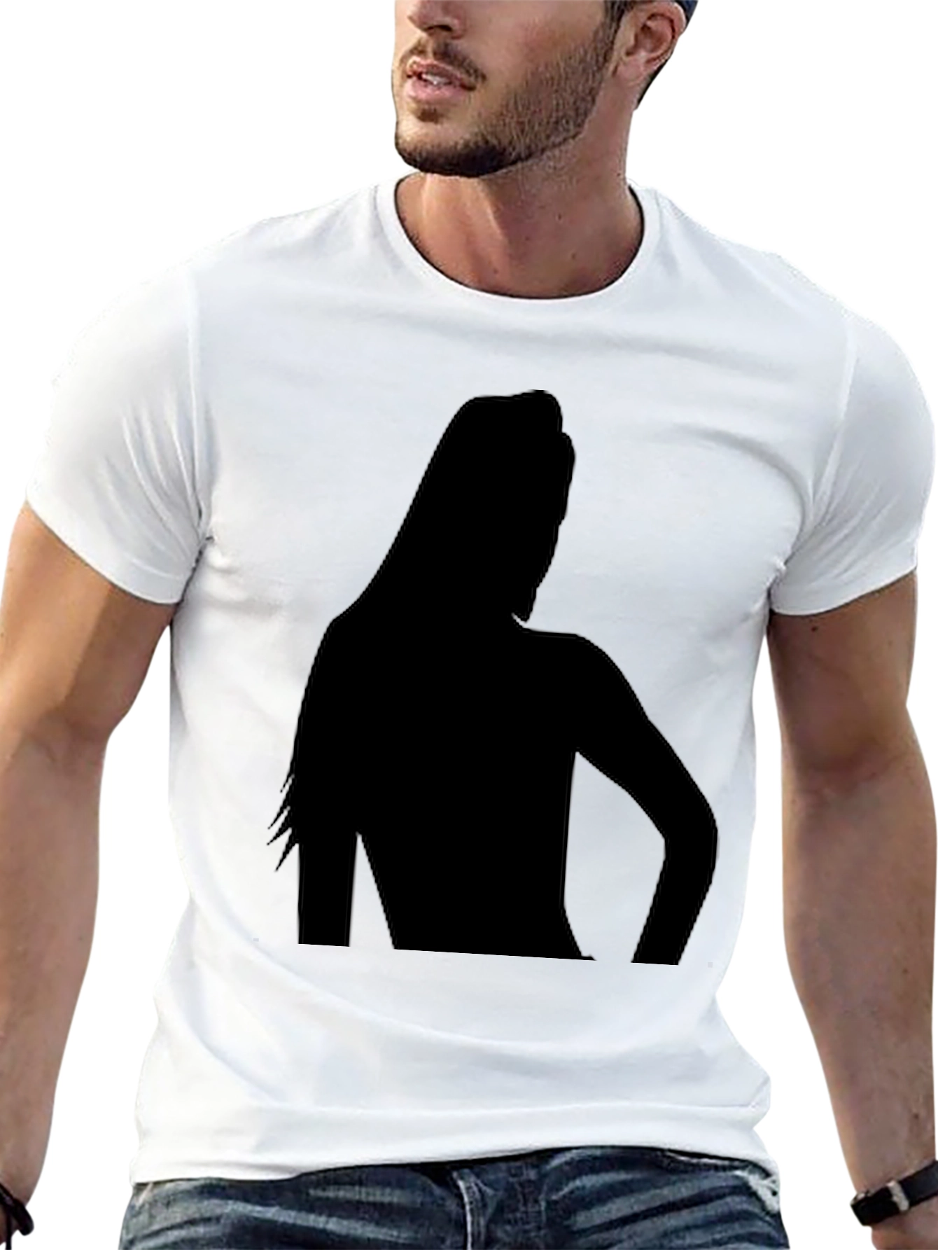 Silhouette Graphic Tee - Black Cotton T-Shirt