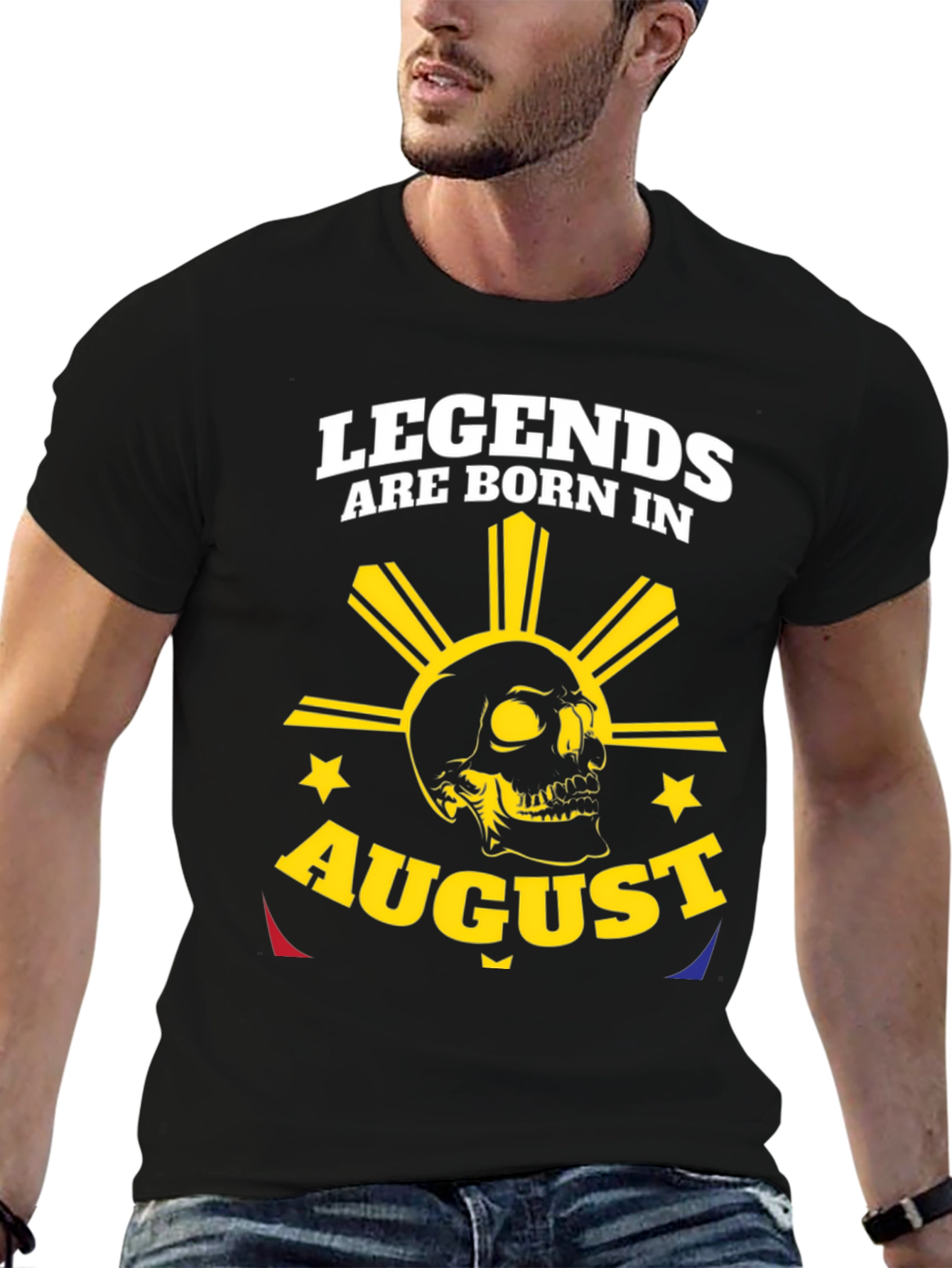 Legends Born in August Skull T-Shirt
