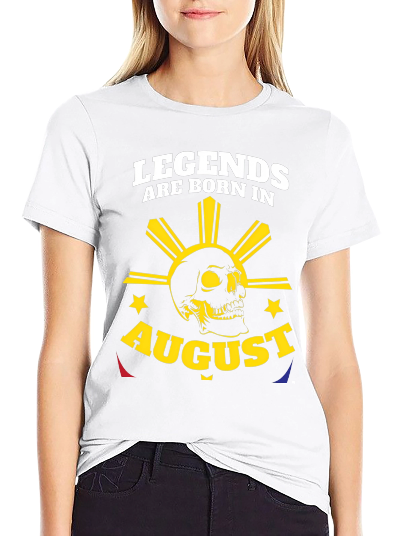 Legends Born in August Skull T-Shirt