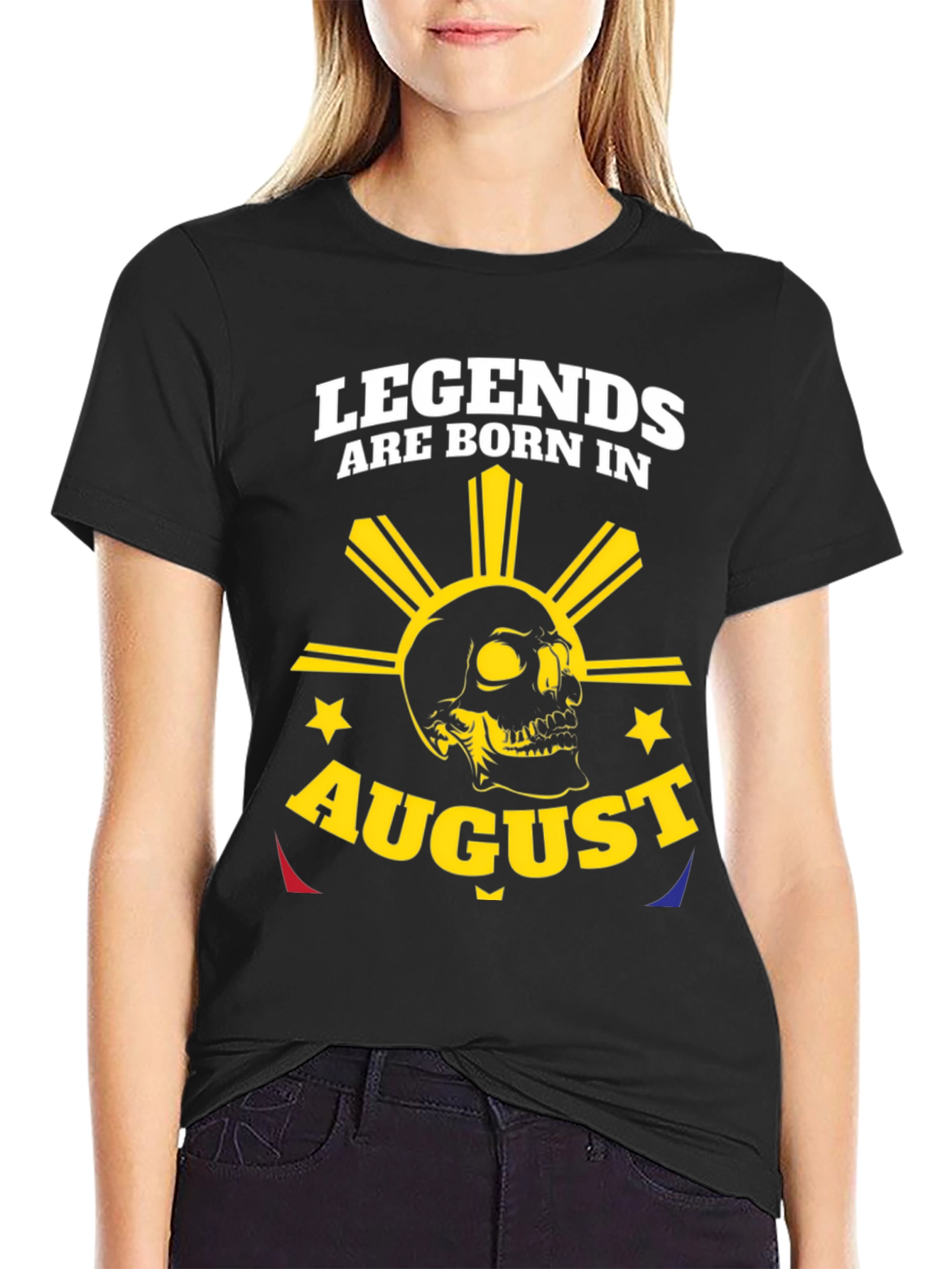 Legends Born in August Skull T-Shirt