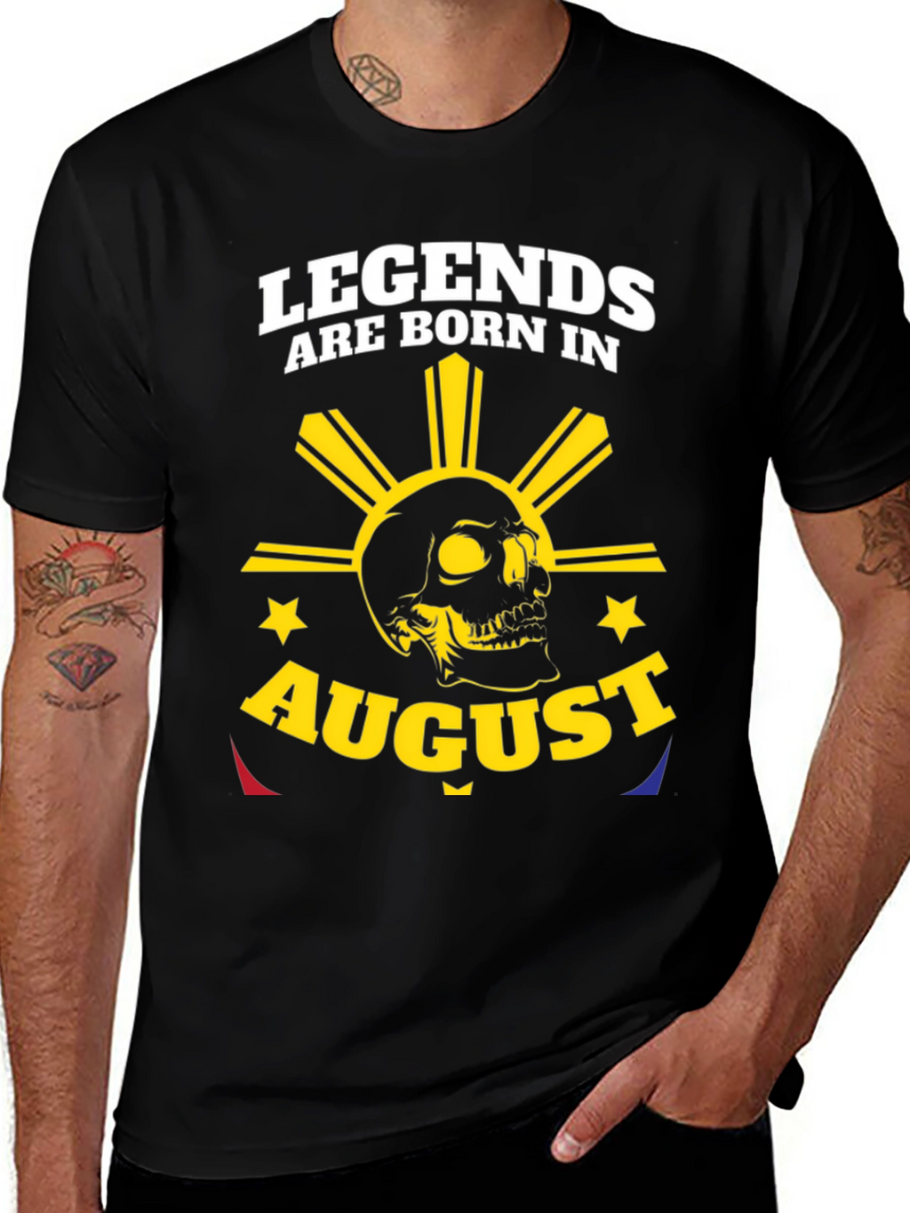 Legends Born in August Skull T-Shirt