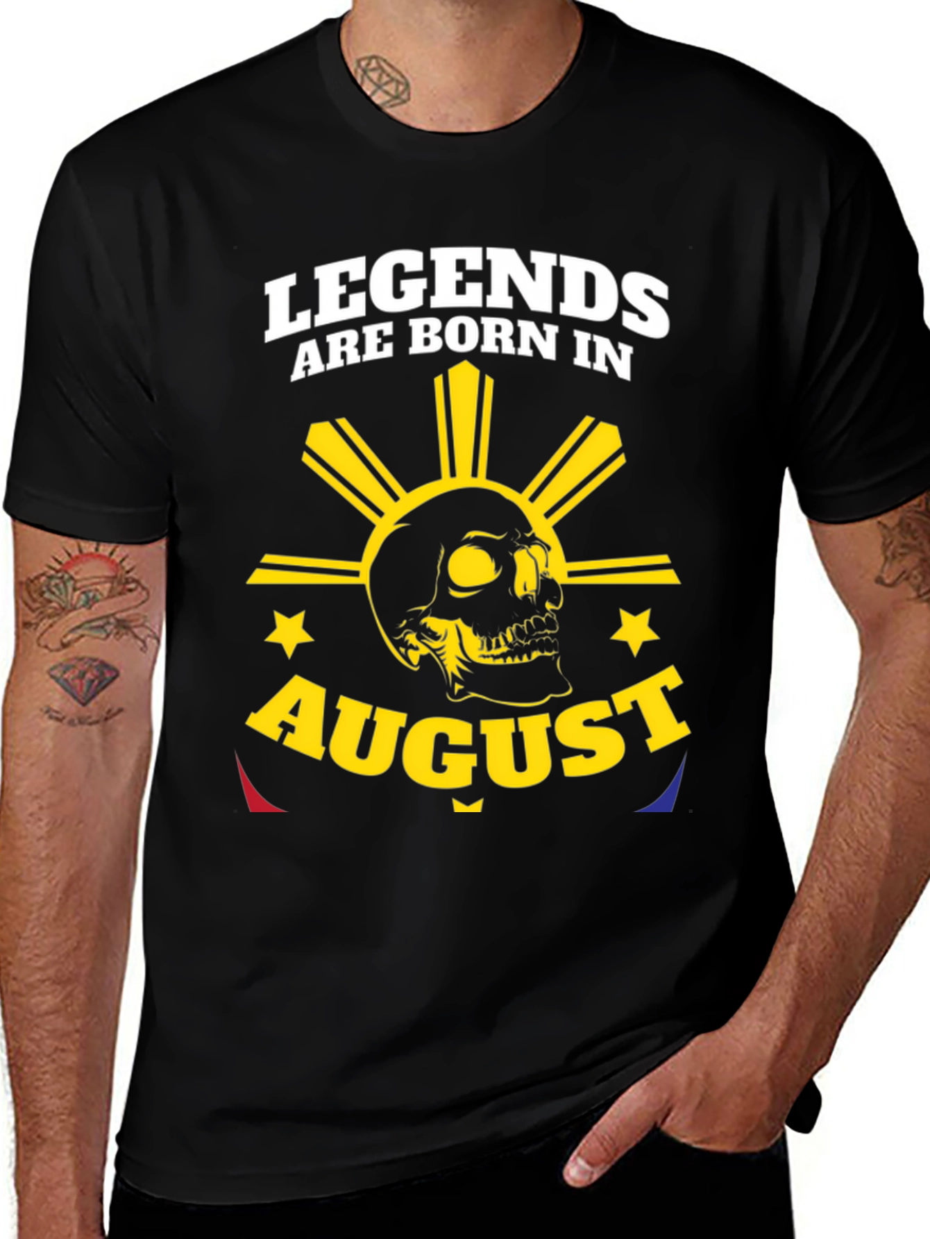 Legends Born in August Skull T-Shirt