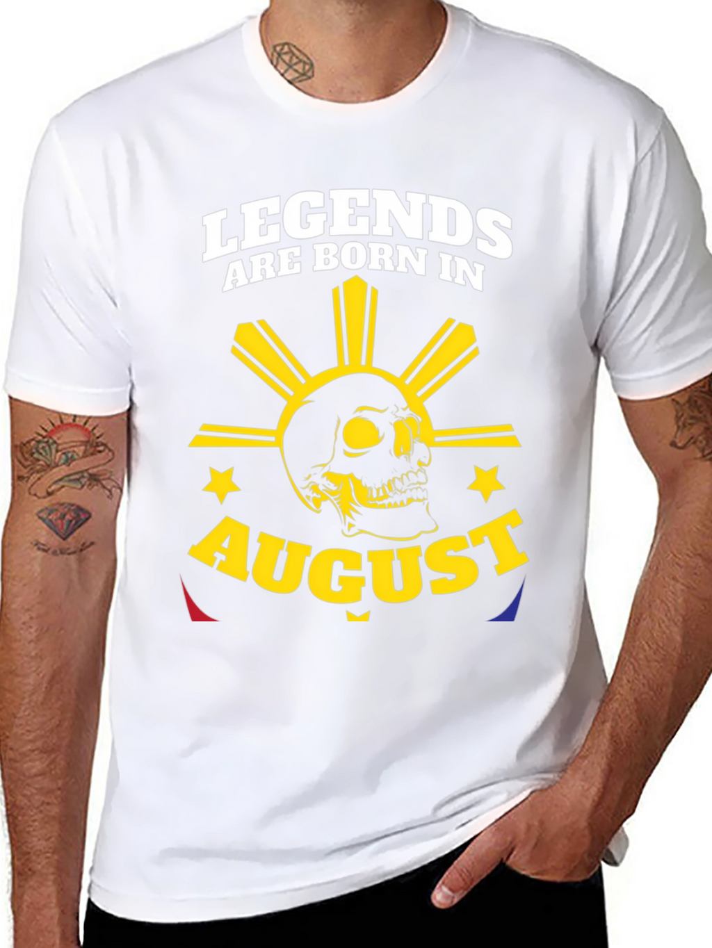 Legends Born in August Skull T-Shirt