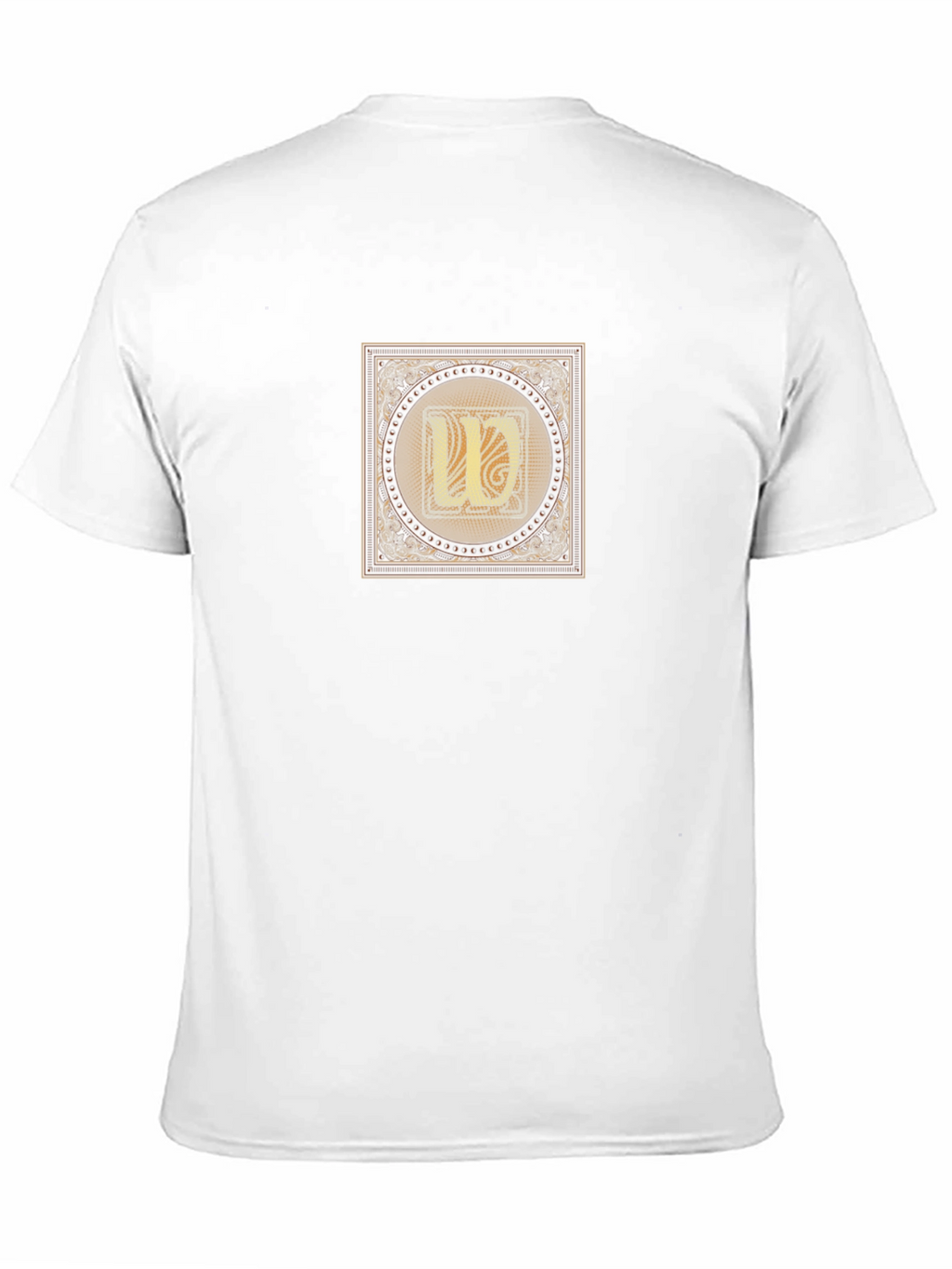 Ornate Letter U Black T-Shirt