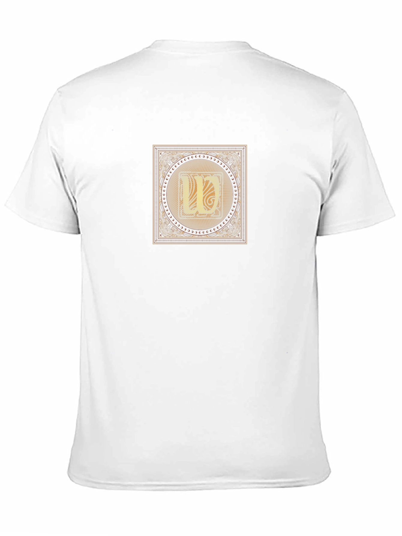 Ornate Letter U Black T-Shirt