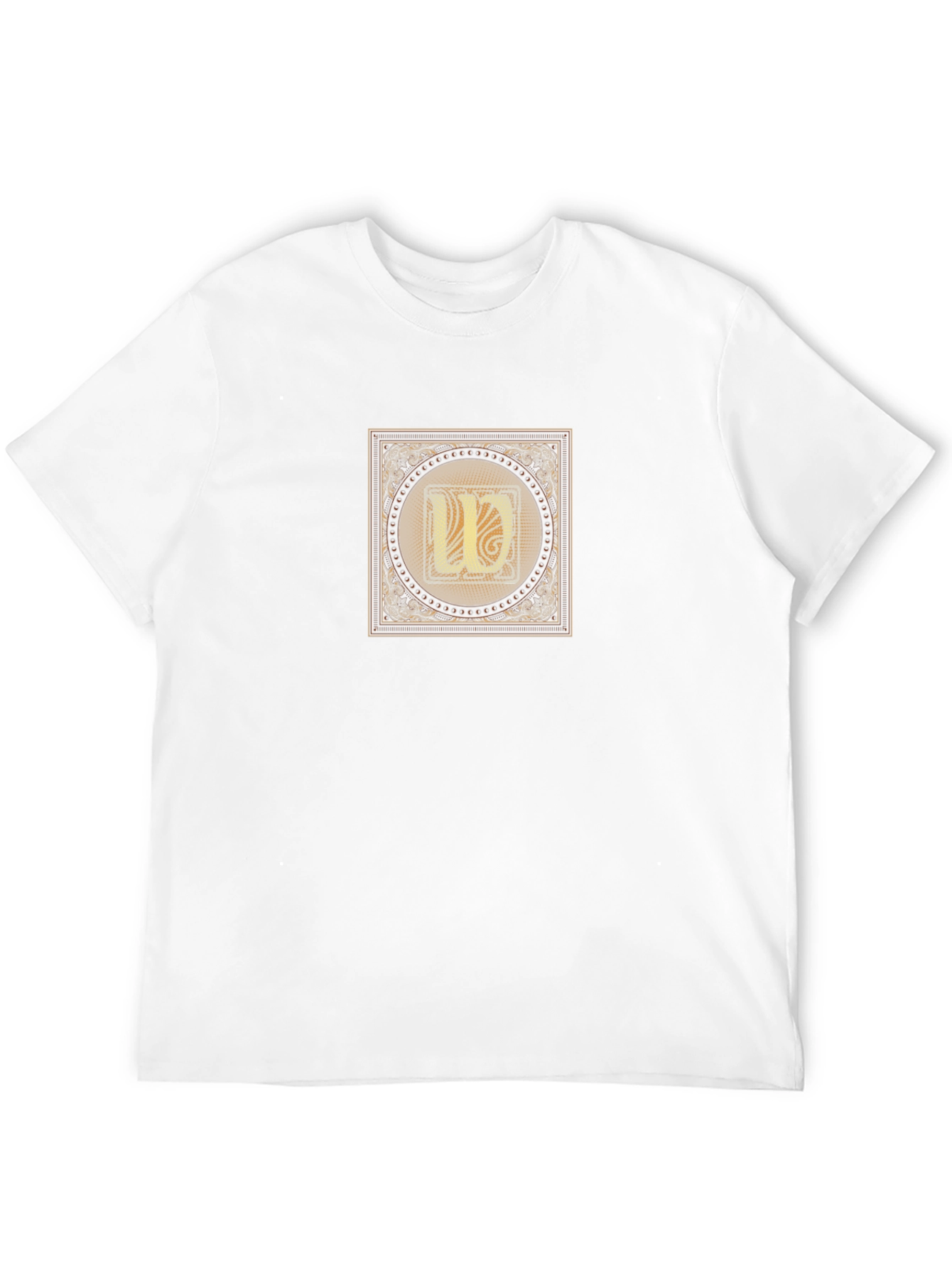 Ornate Letter U Black T-Shirt