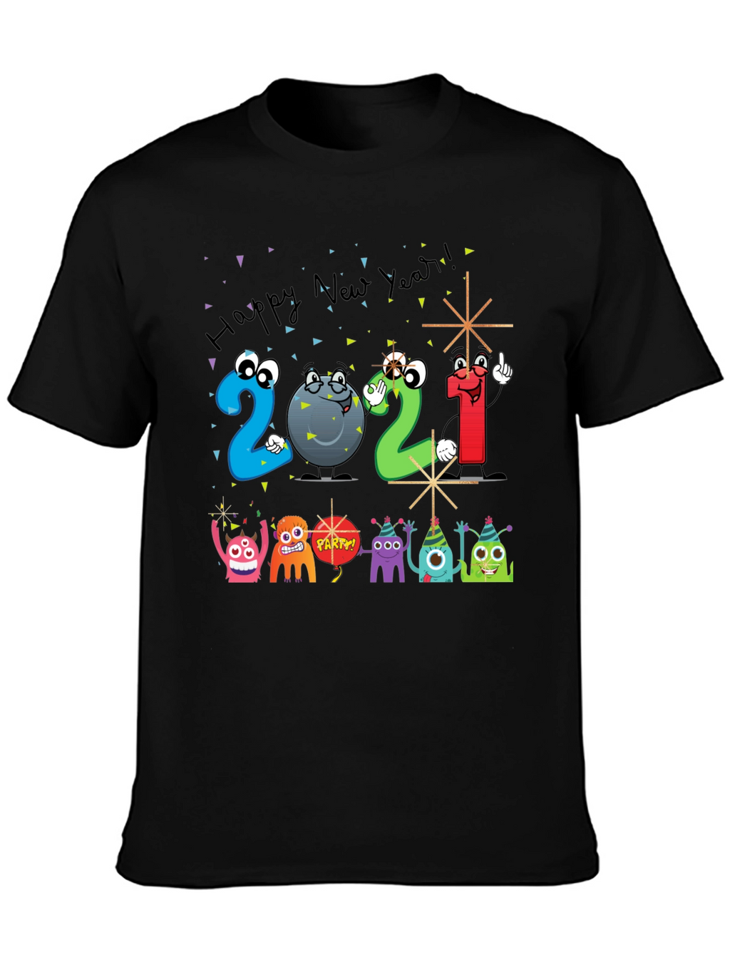 Happy New Year 2021 Cartoon T-Shirt